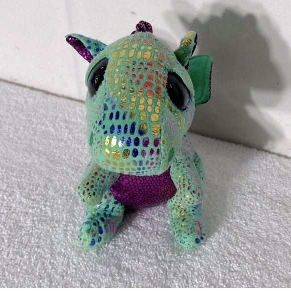 5/$25 Ty Cinder Beanie Boos Green Purple Mini Dragon Plush Stuffed Animal - Picture 11 of 11